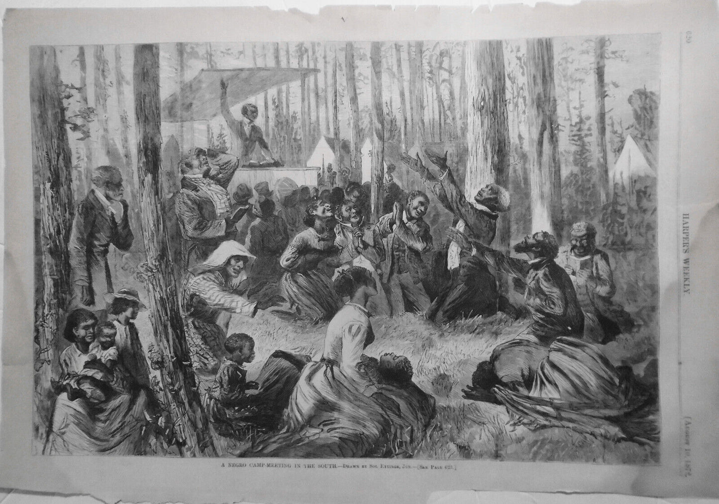 A Negro Camp Meeting in the South by S. Eytinge. Harper's Weekly August 10, 1872