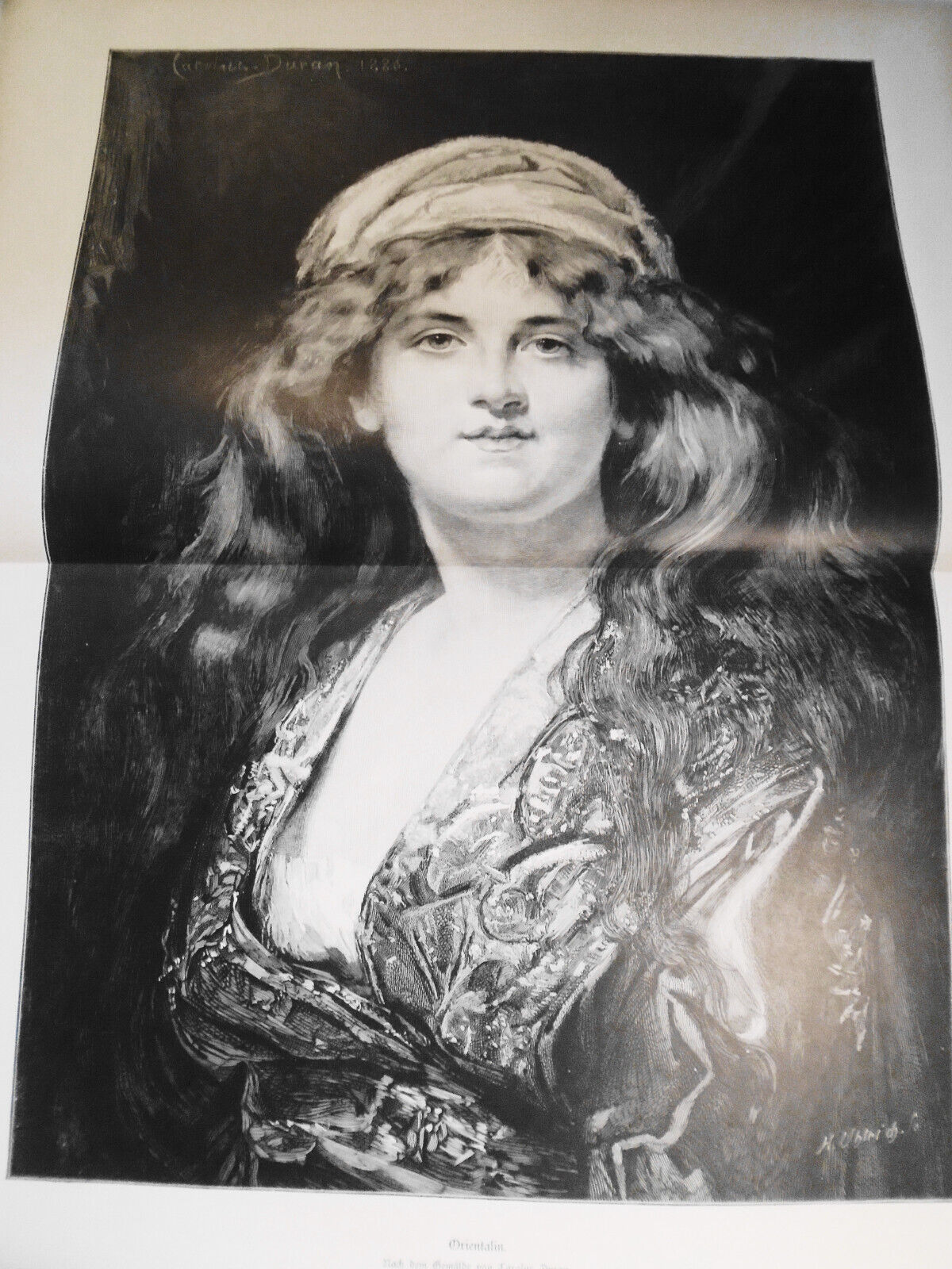 Orientalin, by Carolus Duran --  1884  -  Original antique print - 22x16 inches.