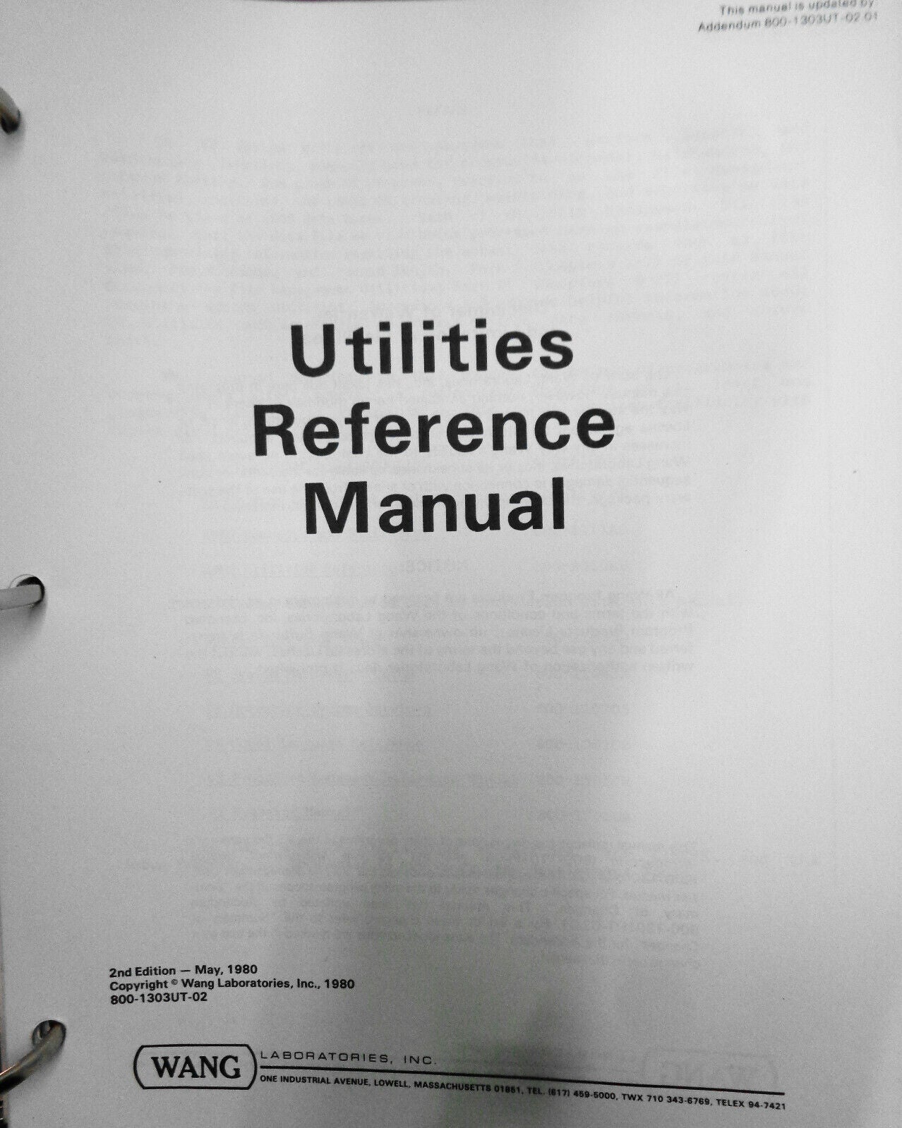 Wang Procedure Language Reference, Programmer's Intro, File Mgt Utilities 1978-