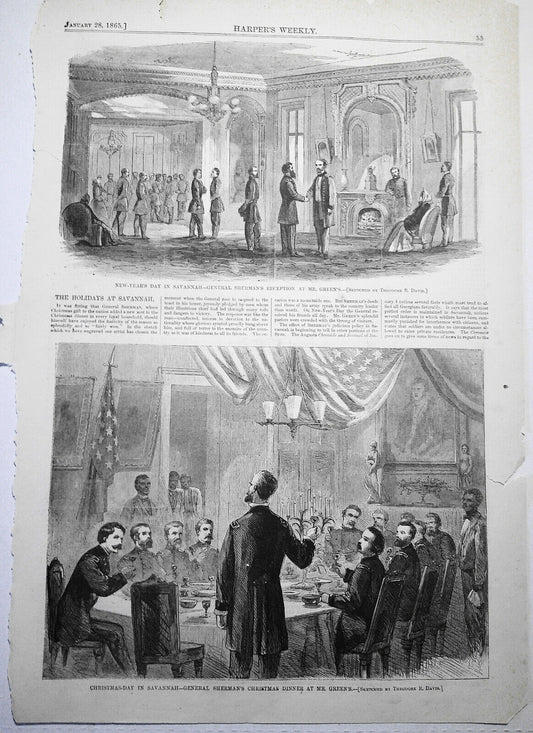 [Sherman] Holidays at Savannah :  Christmas & New Year's, Harper's Weekly, 1865.