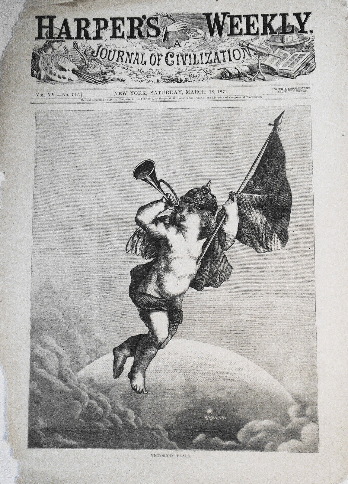 "Victorious Peace" - March 18, 1871, Harper's Weekly