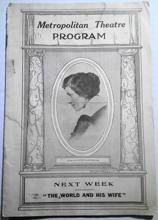 1915 "Big Jim Garrity" souvenir program, Metropolitan Theatre, Cleveland, OH
