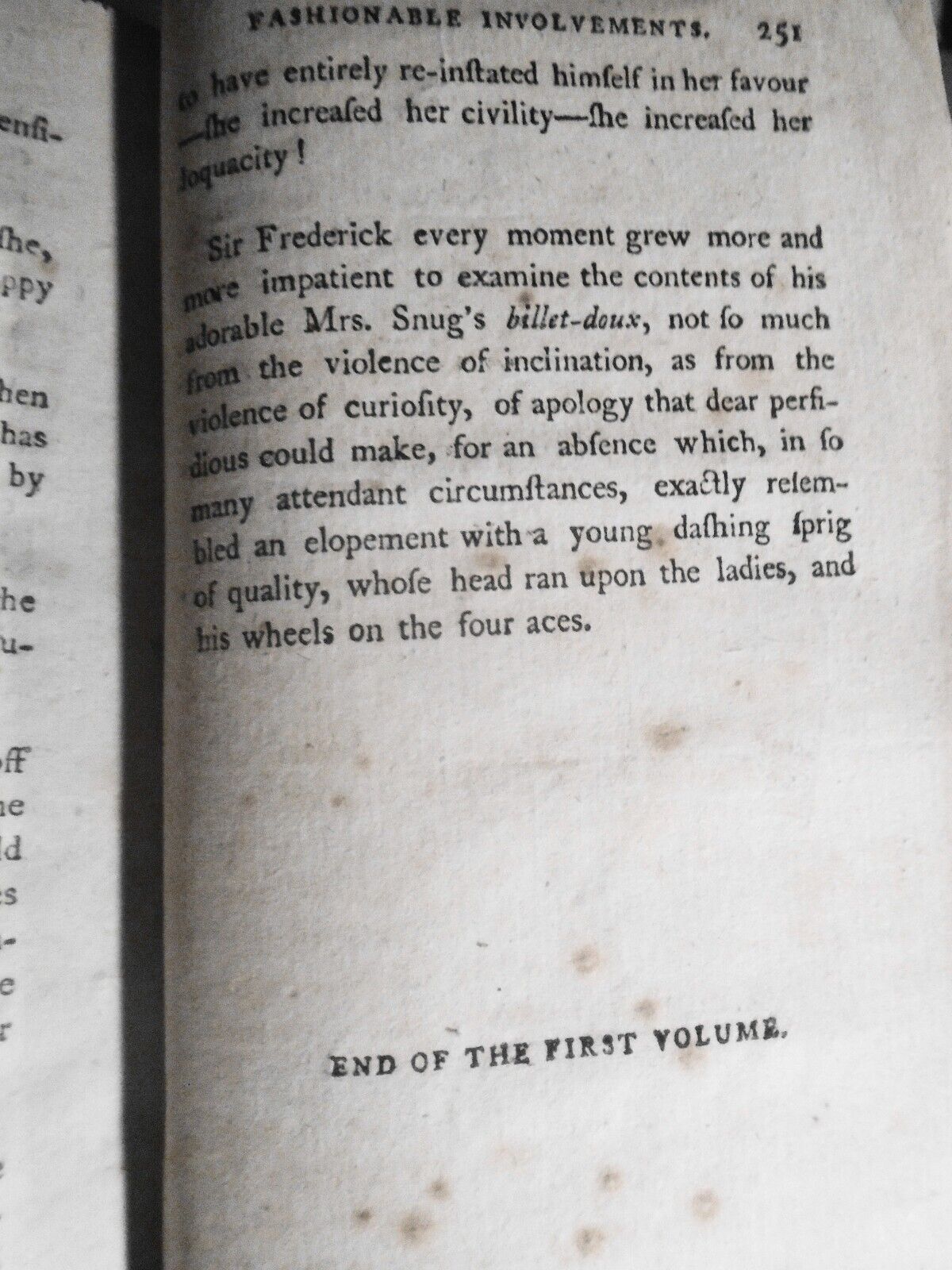 1800 Fashionable Involvements: a novel : By Mrs. Gunning.  Vol. 1. First edition