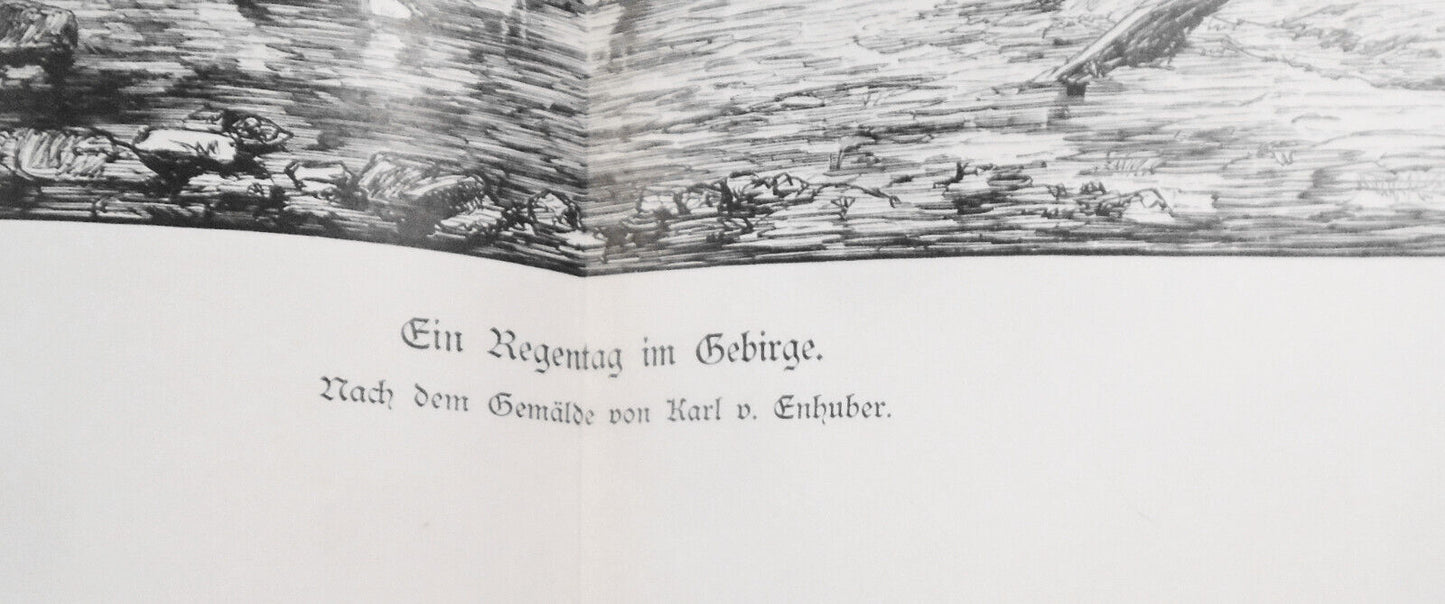Ein Regentag im Gebirge, von Karl on Enhuber - 1884 -  22 x 16 inches - Original