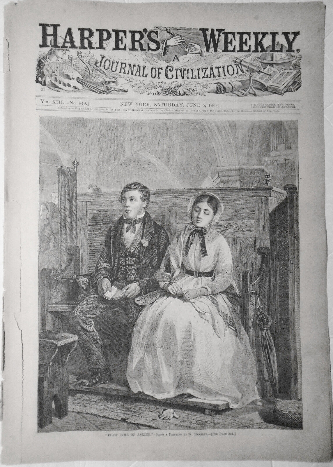 Harper's Weekly June 5, 1869: Pacific Railroad; Cuban Revolution Dayton Fire etc