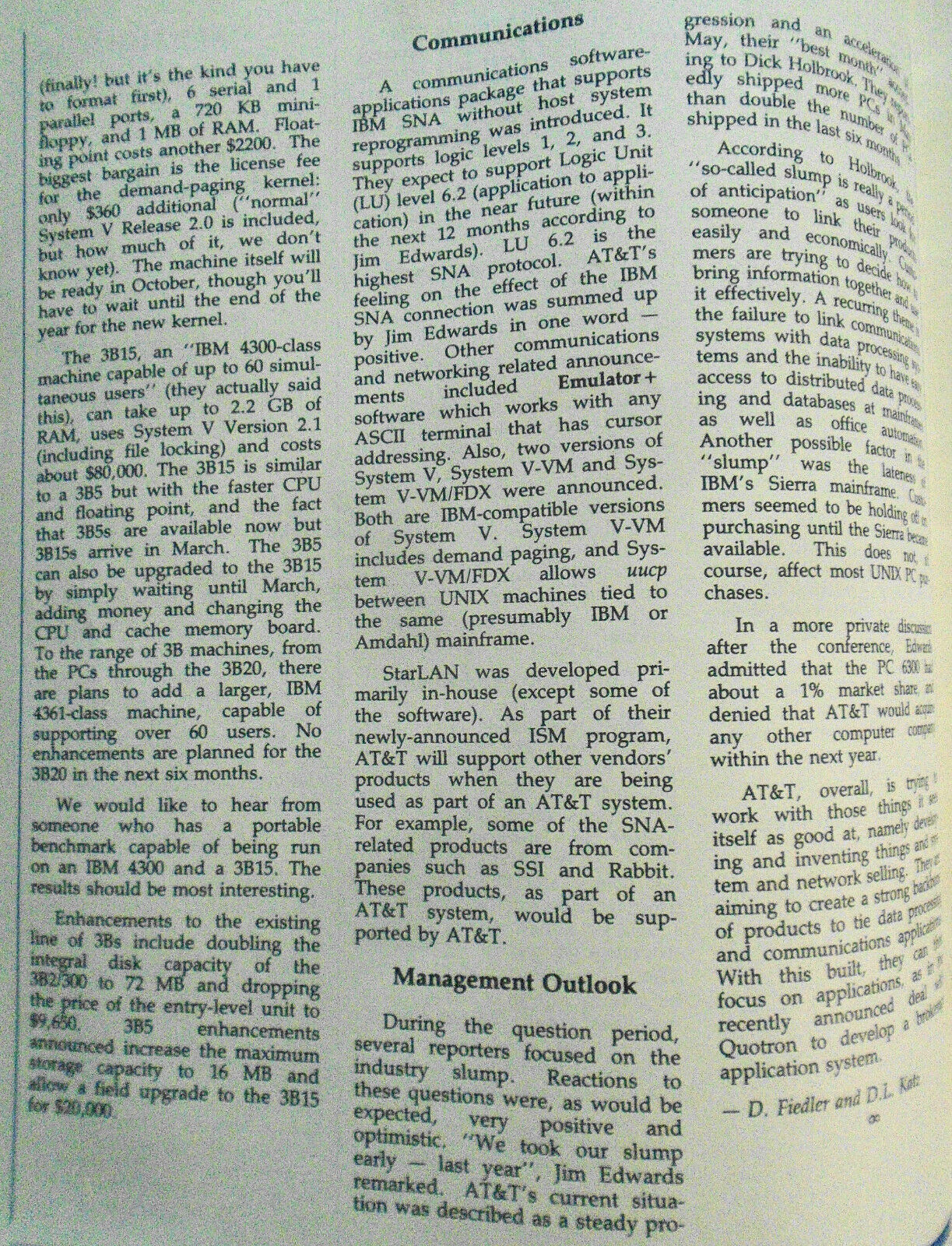 UNIQUE,  Vol. 4, No.  3, 1985 - The UNIX System Information Source