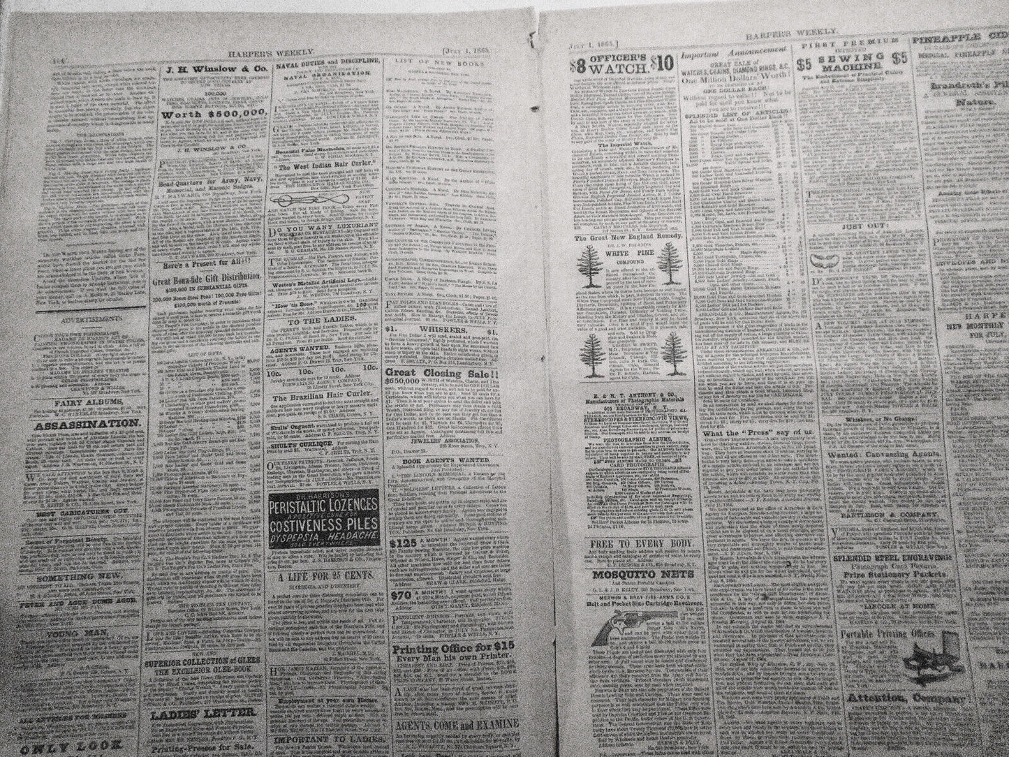 Original Harper's Weekly July 1, 1865 Complete issue - Trial of Conspirators etc