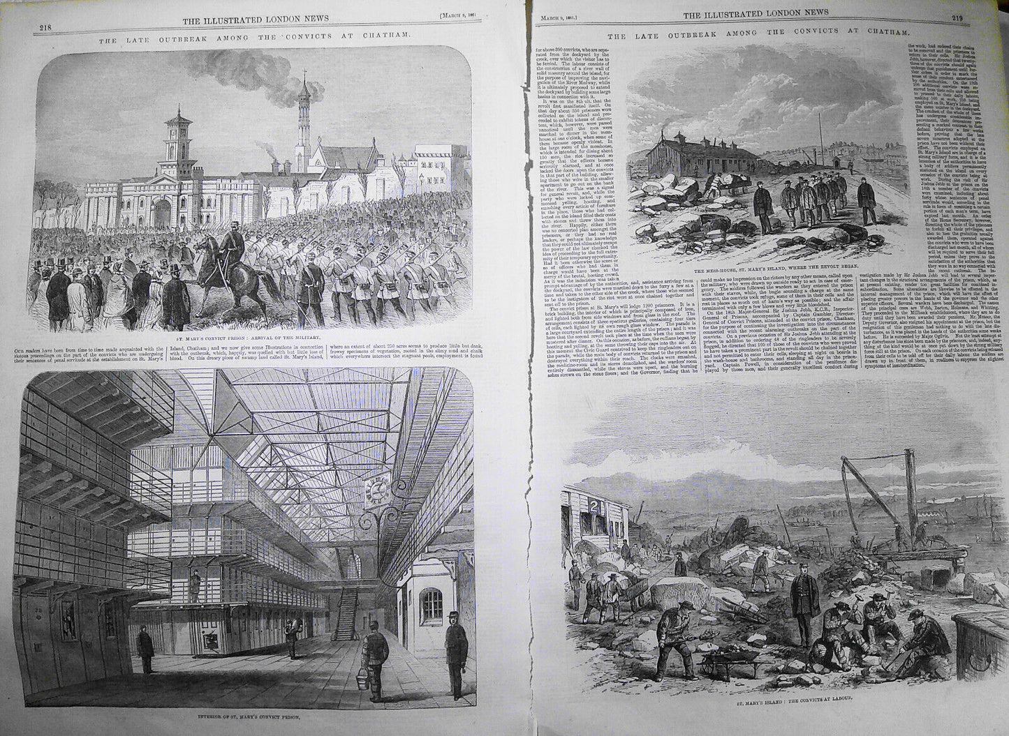 The Late Outbreak Among the Convicts at Chatham - Illustrated London News, 1861