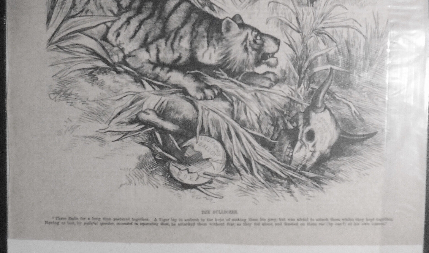 The Bulldozer, by Thomas Nast - Harper's Weekly May 10, 1879. Original print.