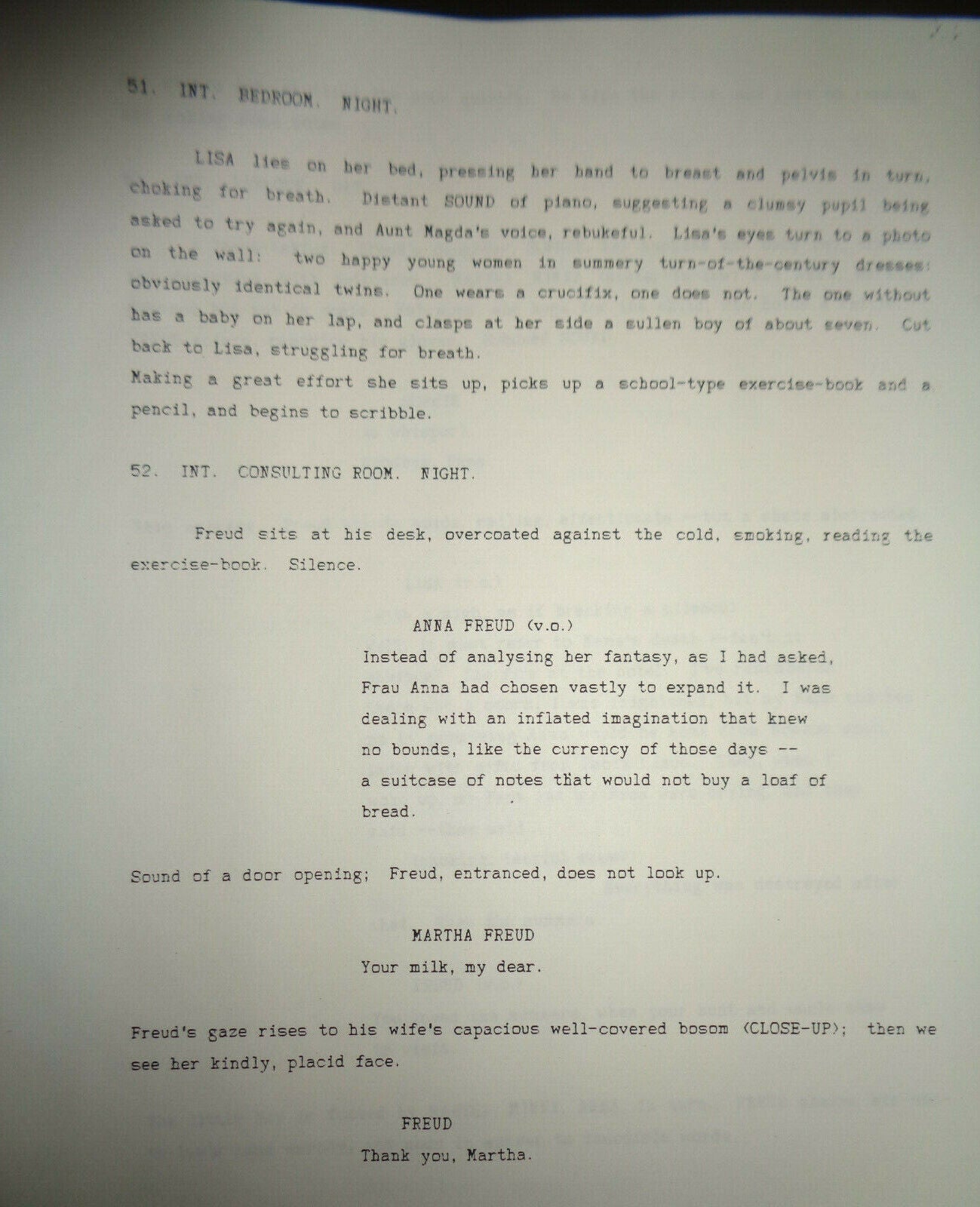 D. M. Thomas - THE WHITE HOTEL - second draft screenplay, unpublished