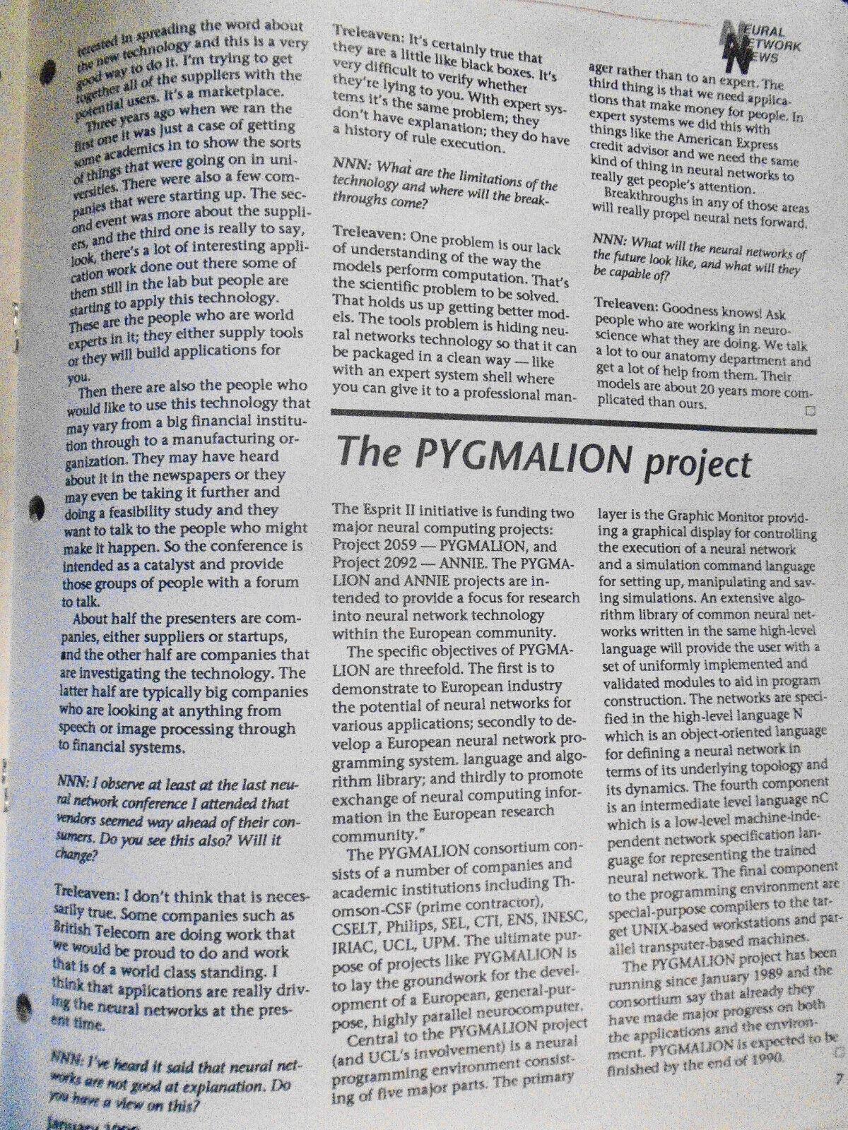 Neural Network News, January 1990. Daniel A. Blanchard, editor. Newsletter.