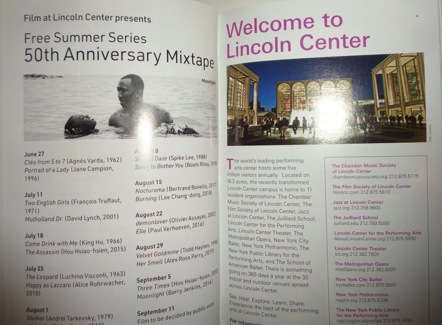 Film At Lincoln Center 50th Anniversary Gala Playbill, April 29, 2019