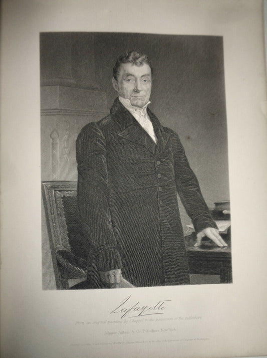 Lafayette - original portrait engraving - 1876 - Duyckinck Int'l Gallerie