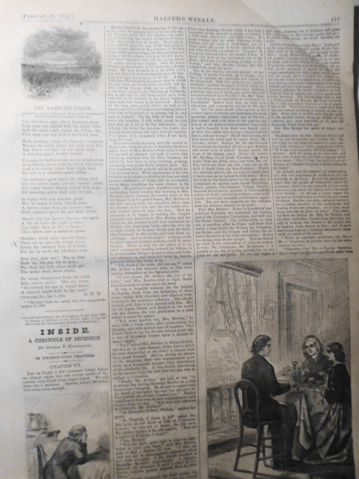 Lincoln entering Richmond, April 4, 1865 - in Harper's Weekly February 24, 1866