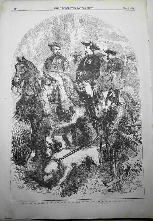 King of Sardinia and Emperor of the French Hunting at Compiegne - 1855