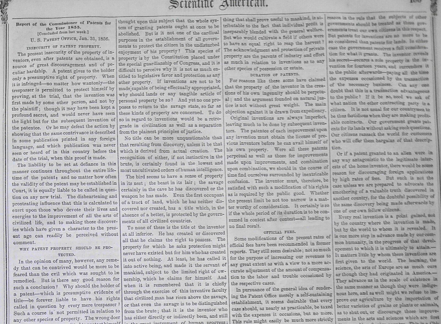 Scientific American, March 1, 1856. Bees and the honey; expelling rats, etc