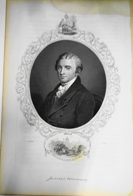 1860 -  James Monroe - Engraved by H.B. Hall, after Gilbert Stuart