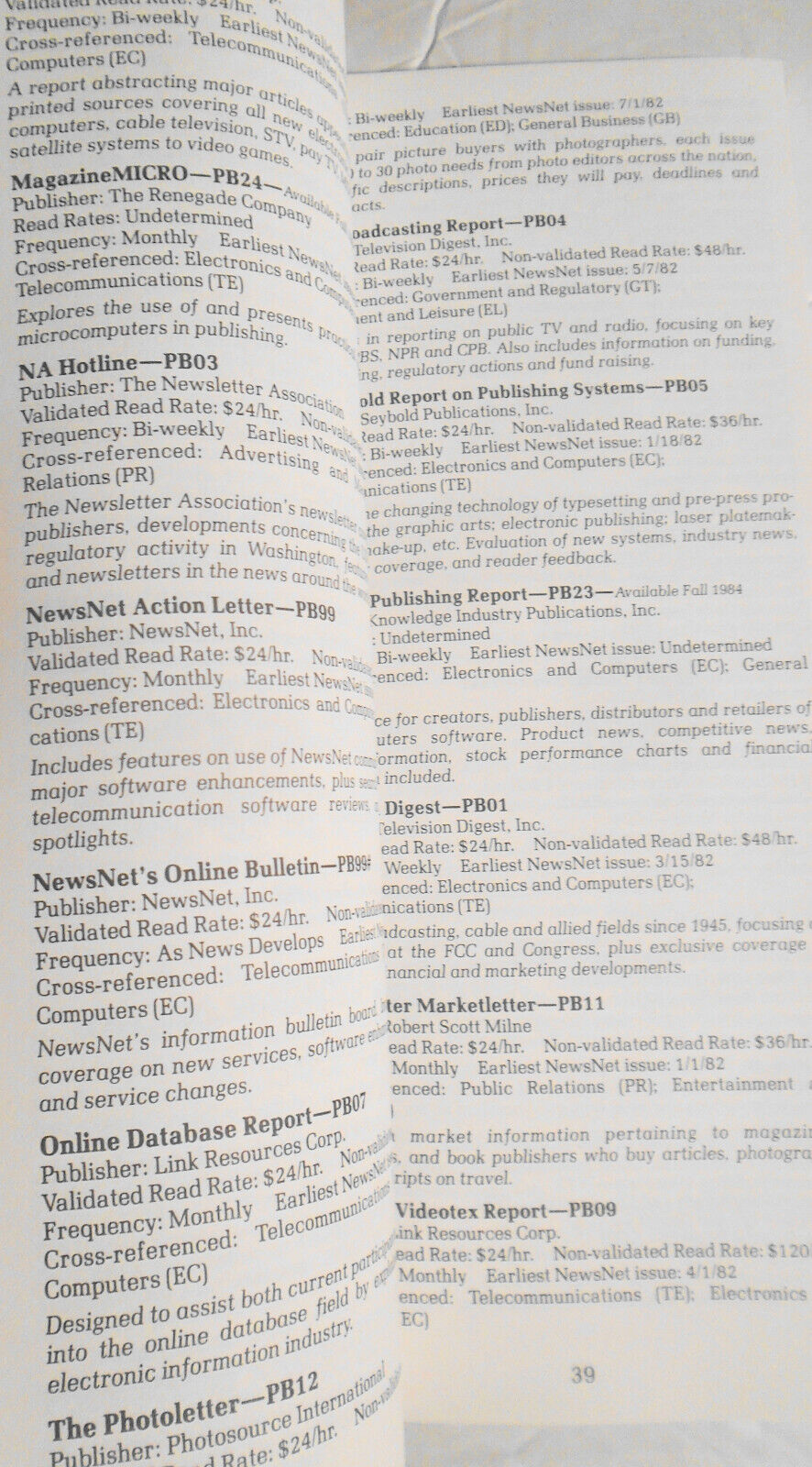 NewsNet Pocket Guide, October 1984