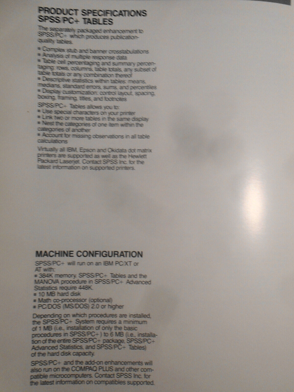 SPSS/PC+ Statistics "Make Stat Magic" brochure - [IBM PC data analysis software]