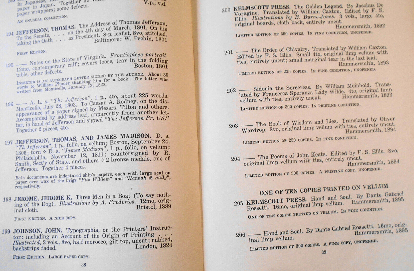 Important bibliographies... John Boyd Thacher; Joseph Pennell collection - 1938