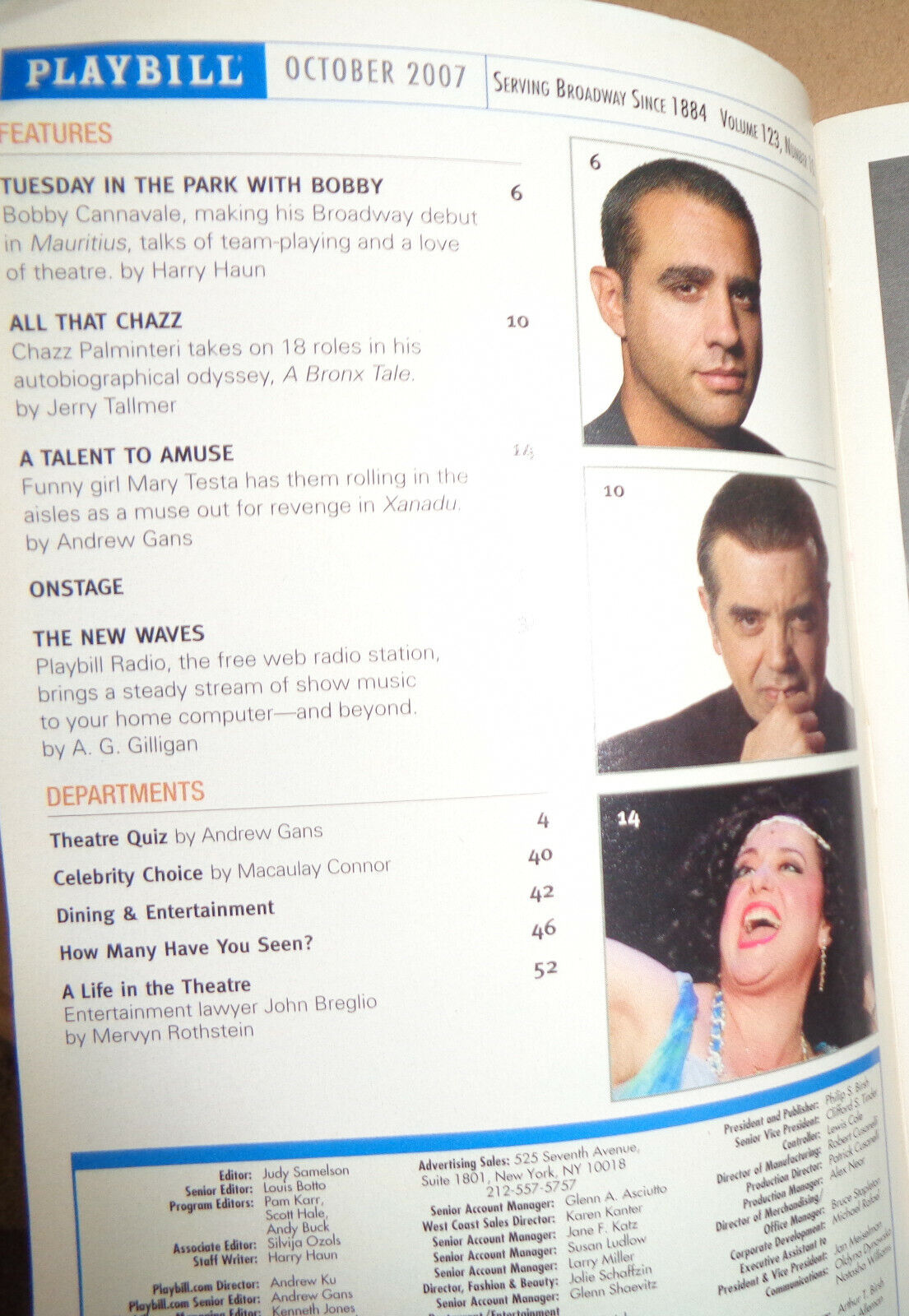 OHIO STATE MURDERS - PLAYBILL - OCTOBER 2007 - VOL. 123 - NO. 10