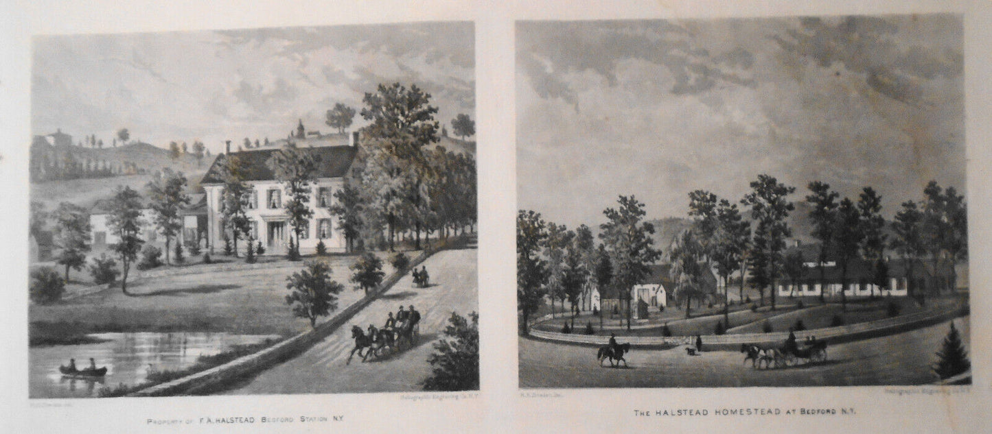 1867 Westchester engraving: Halstead Homestead, and Inland Vale Libby residence