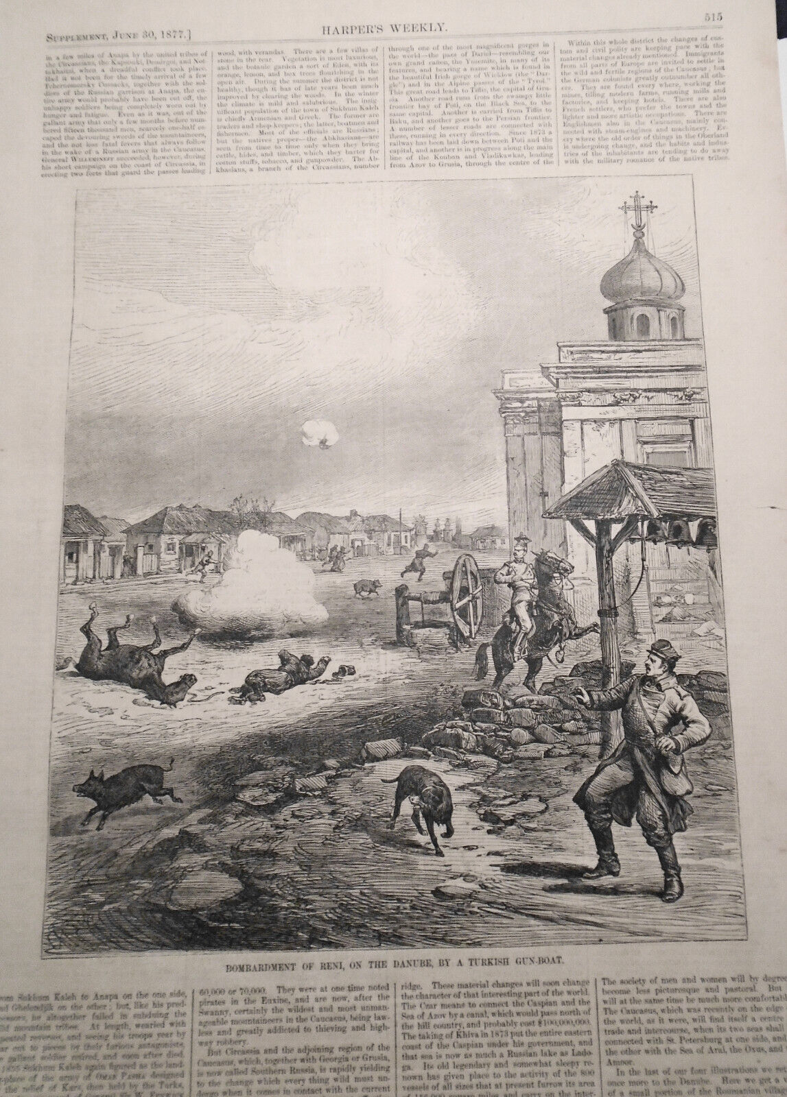 Harper's Weekly - Original Complete Issue June 30, 1877. Russia Turk War, Masons