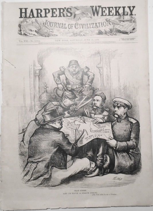 Harper's Weekly - Original Complete Issue June 30, 1877. Russia Turk War, Masons
