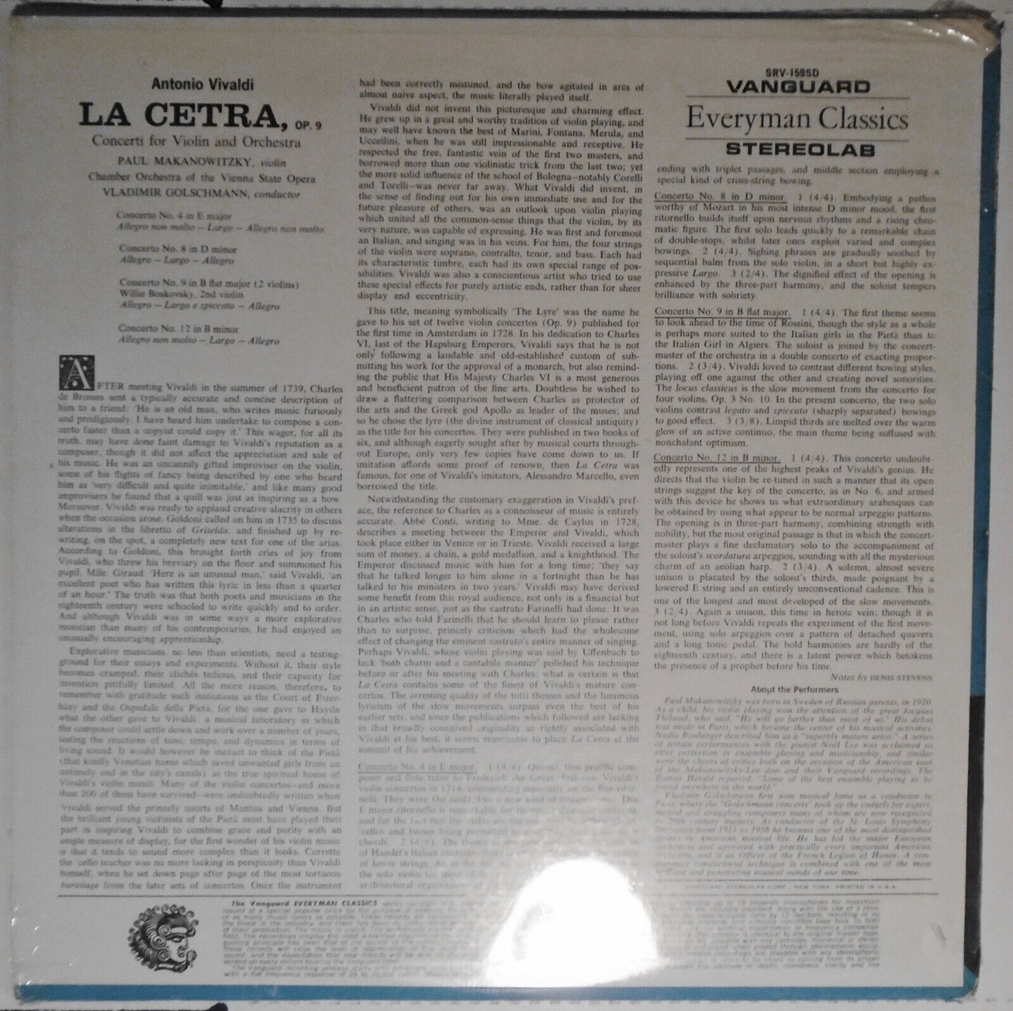 Vivaldi : La Cetra Opus 9 - LP - Chamber Orchestra Of Vienna State Opera; SEALED