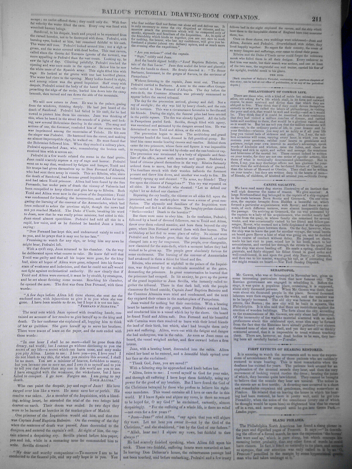 Ballou's Pictorial April 4, 1857 - Sargent's "Arctic Adventure"; Female College