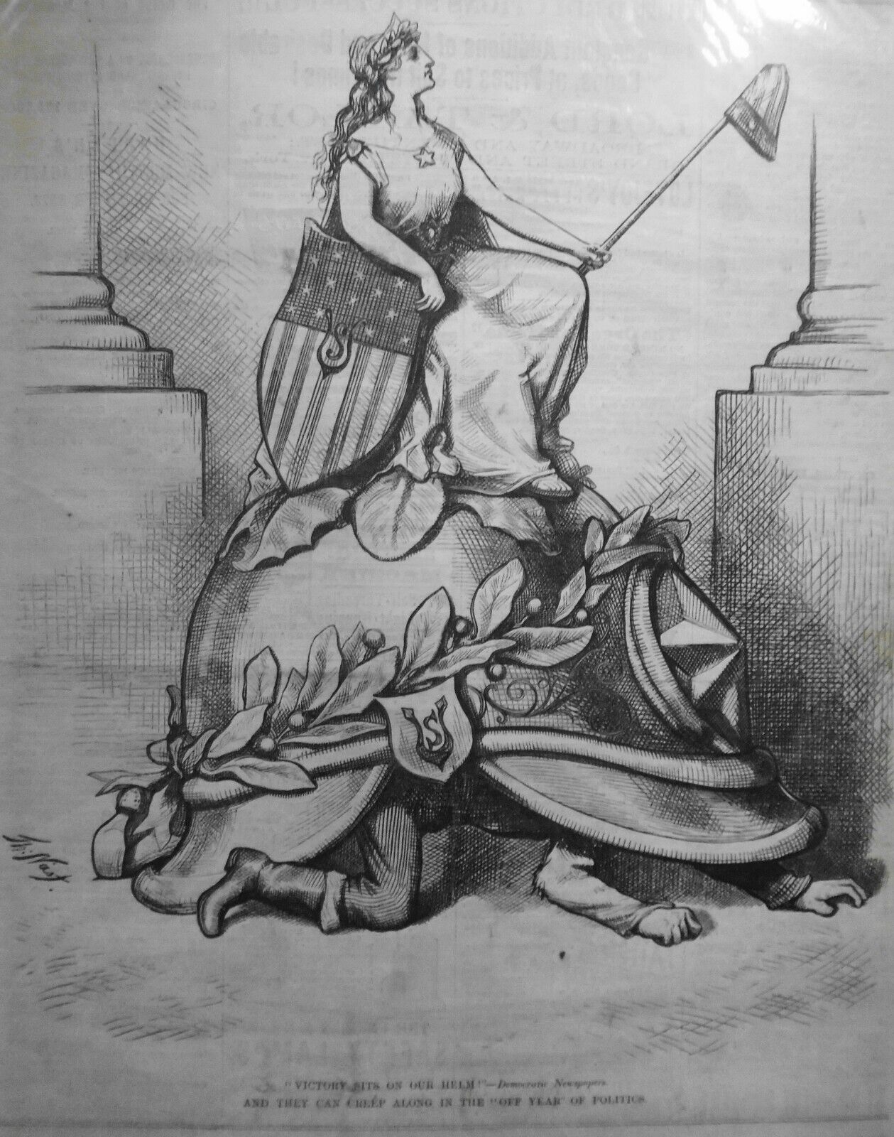 Victory sits On Our Helm!, by Thomas Nast. Harper's Weekly December 6, 1873