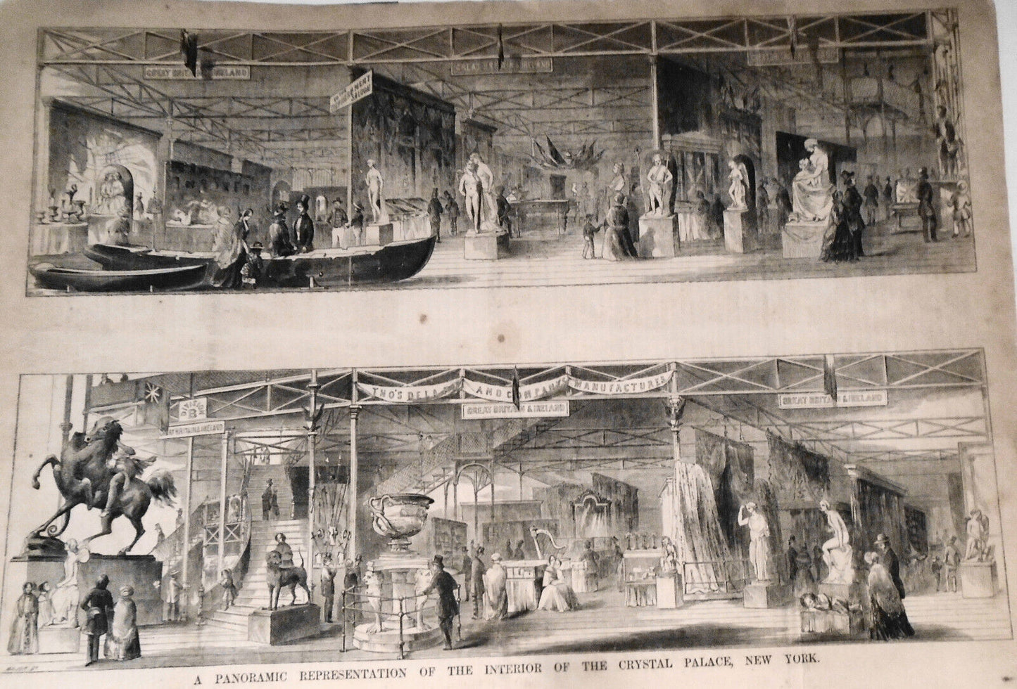 Gleason's Pictorial February 4, 1854 - Panoramic Represention of Crystal Palace