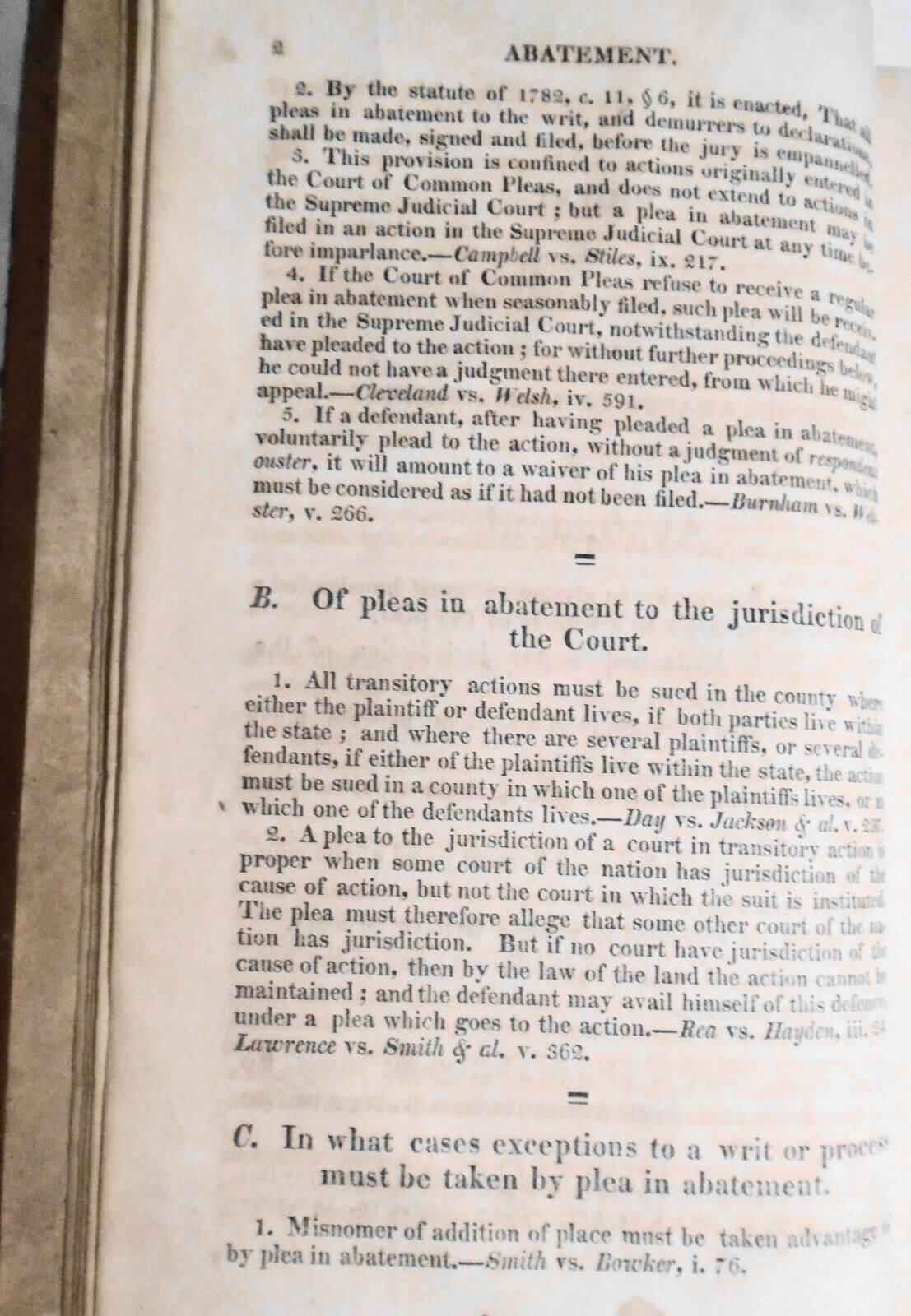 1818 Bigelow Digest of  cases in Supreme Judicial Court Massachusetts 1804 -1815