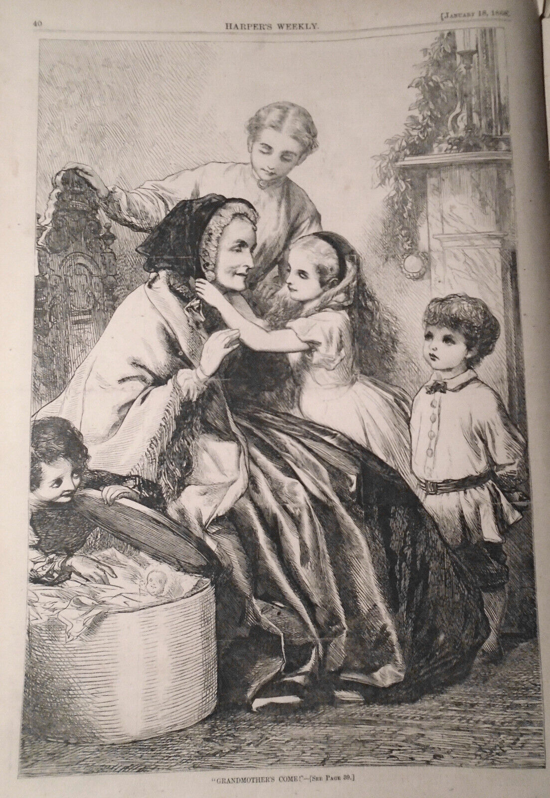 Harper's Weekly Jan 18, 1868 - Original - Clerkenwell Prison Explosion; Icebergs