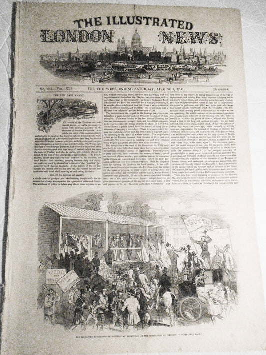 The Illustrated London News August 7, 1847. Middlesex elections; Oyster dredging