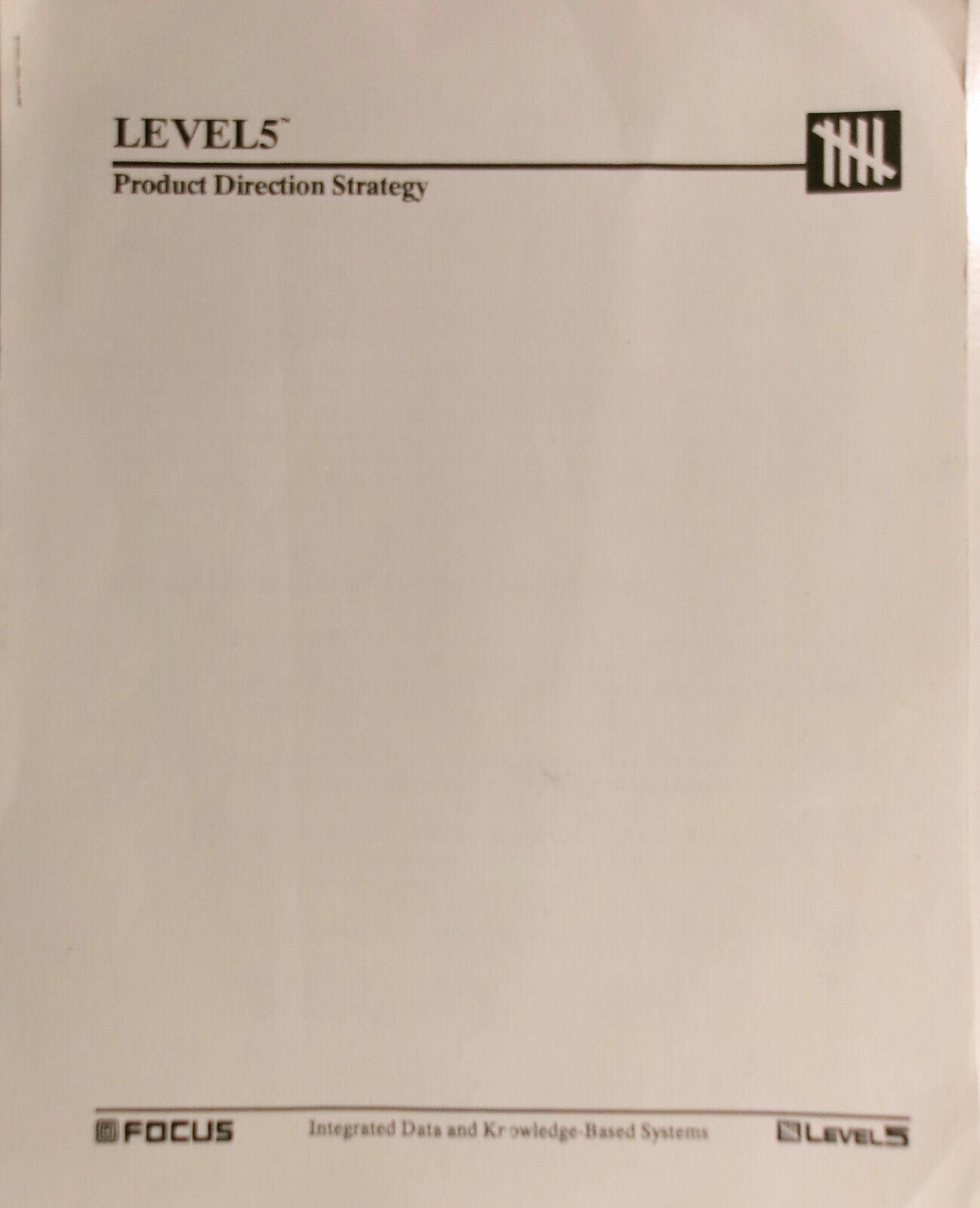 [Artificial Intelligence] Level5 Expert System Promo literature & Strategy, 1989