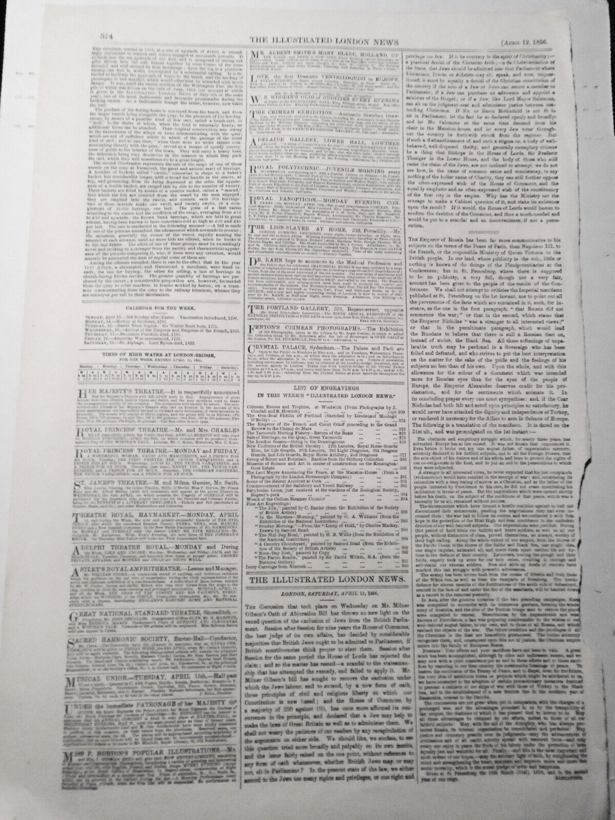 1856 - The Yarmouth Herring Fishery : Return of Boats & Sale of Herrings on Quay