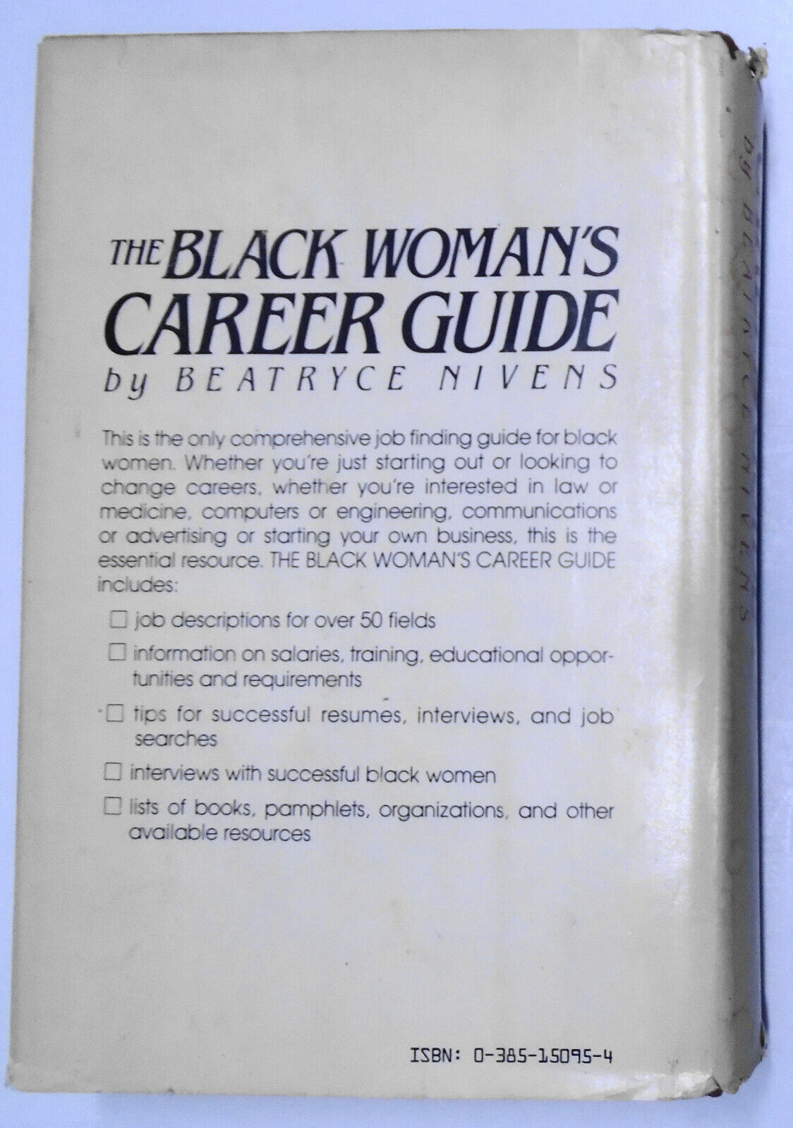 The Black Woman's Career Guide by Beatryce Nivens - SIGNED Hardcover/DJ 1982