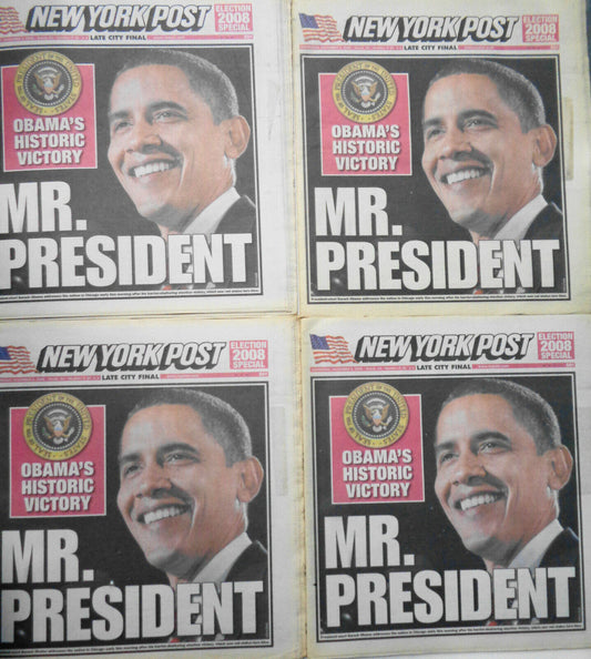 New York Post - November 5, 2008 - 4 issues - new - Obama elected President