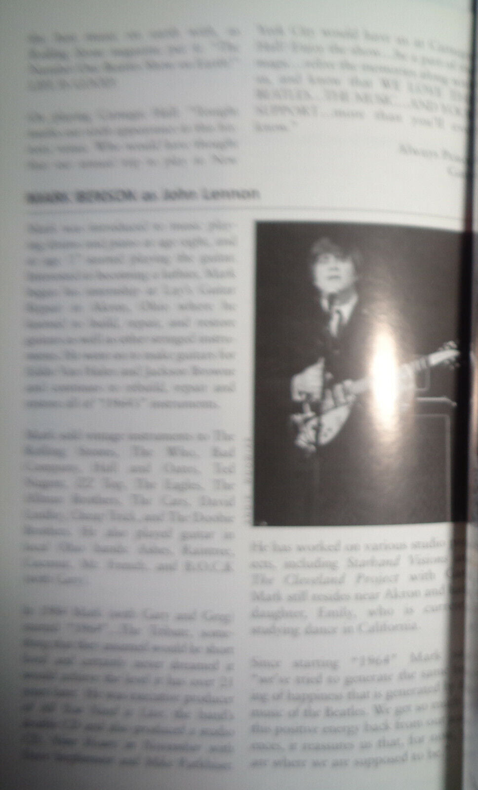 "1964"...THE [BEATLES] TRIBUTE" - PLAYBILL - JANUARY 13, 2006