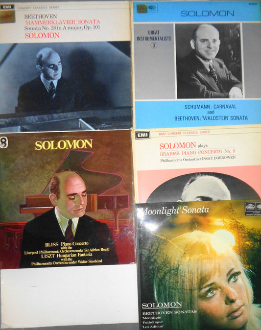 SOLOMON: 5 LPs Lot - Beethoven Sonatas, Bliss, Brahms,  Liszt Hungarian Fantasia