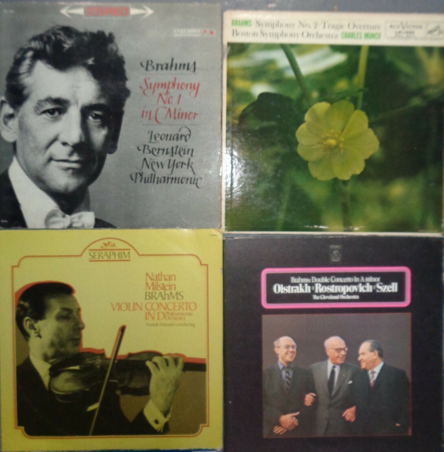 16 Brahms  LPs: Bernstein, Milstein, Munch, Szell, Klemperer, Dorati Furtwangler