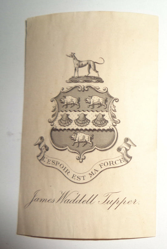 James Waddell Tupper - Ex Libris Bookplate - circa 1906
