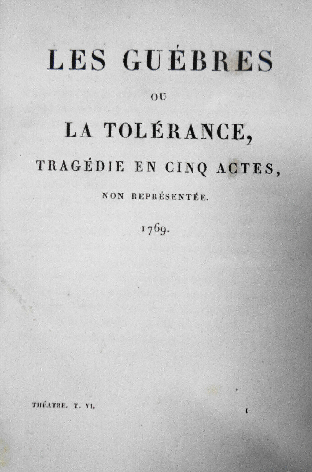 1829  - OEUVRES COMPLETES DE VOLTAIRE, TOME VIII : THEATRE, TOME VI.