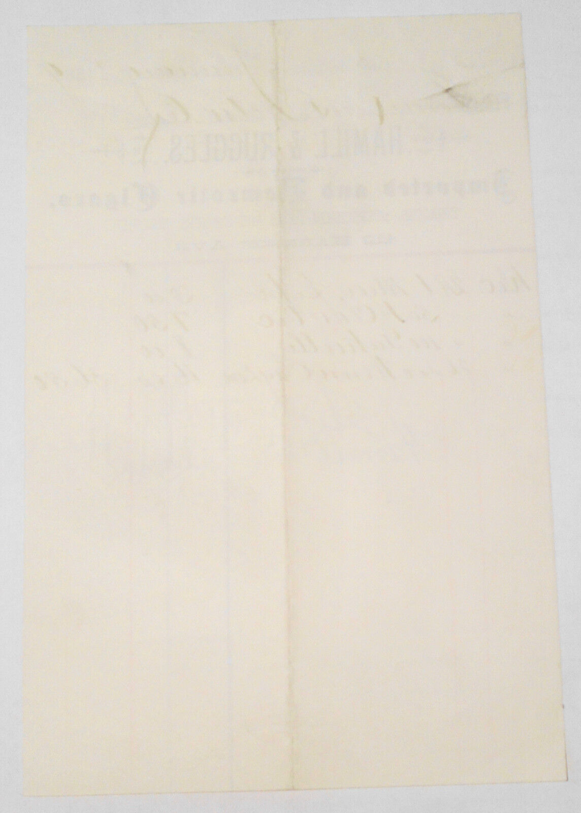 1889 Billhead receipt Hamill & Ruggles, Cigars, Tobacco... Leadville Colorado