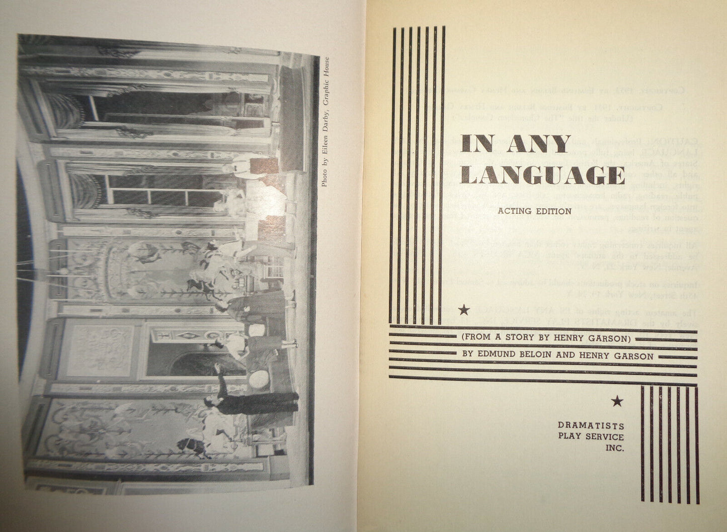 In any language by Edmund Beloin; Henry Garson. 1937