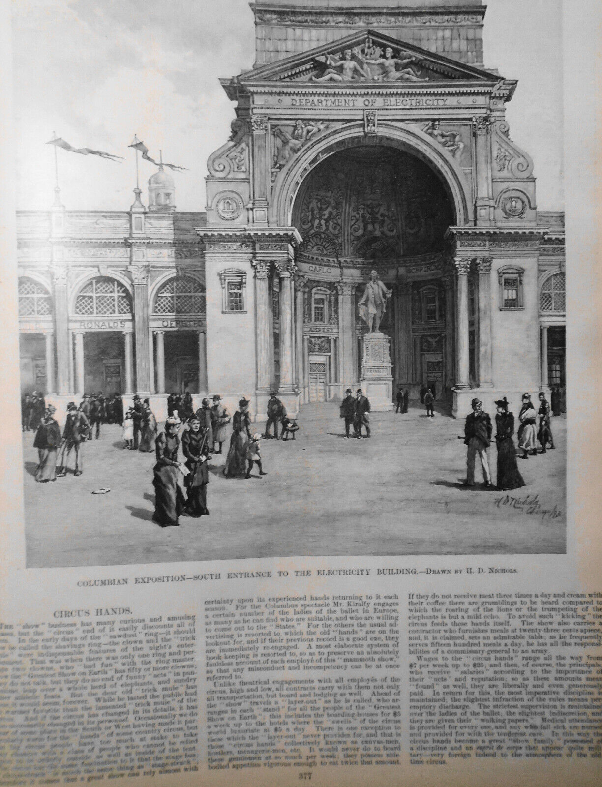 Harper's Weekly April 22, 1893 - Naval maneuvers; Circus; French cavalry;Artists