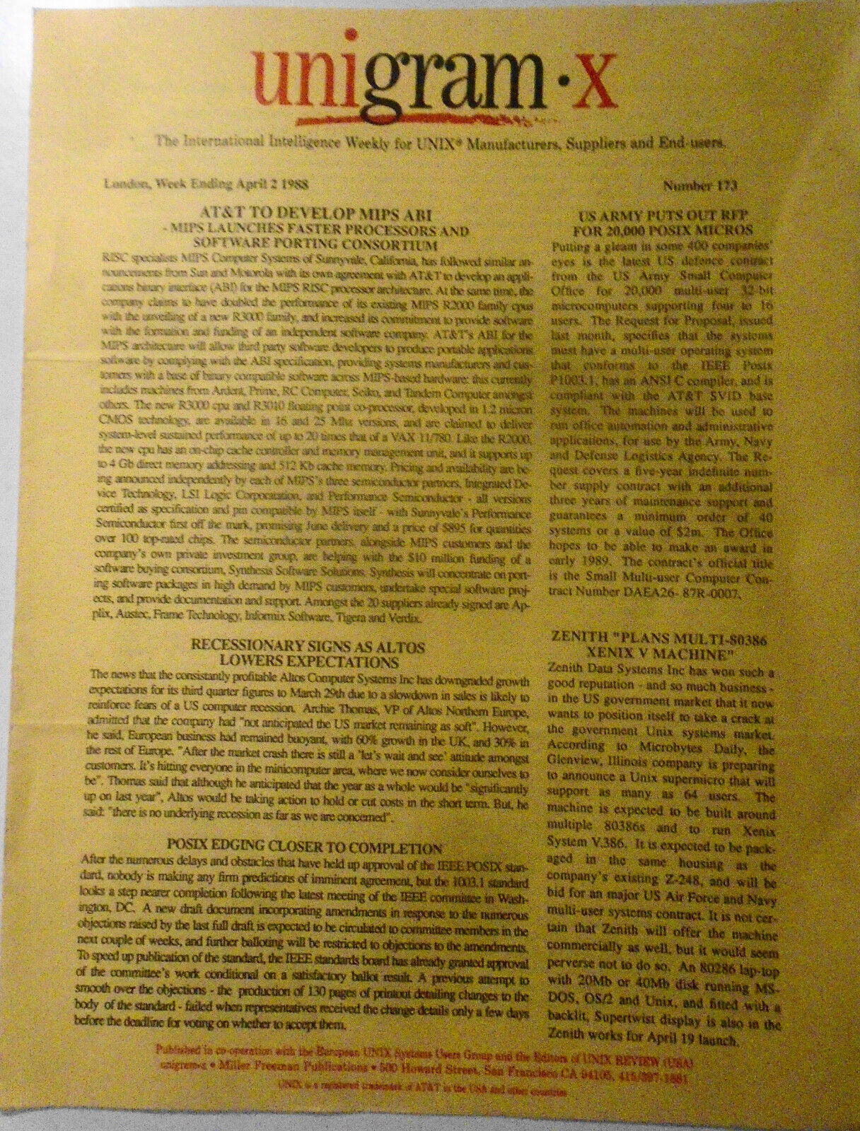 13 vintage UNIX newsletters lot - 1980s