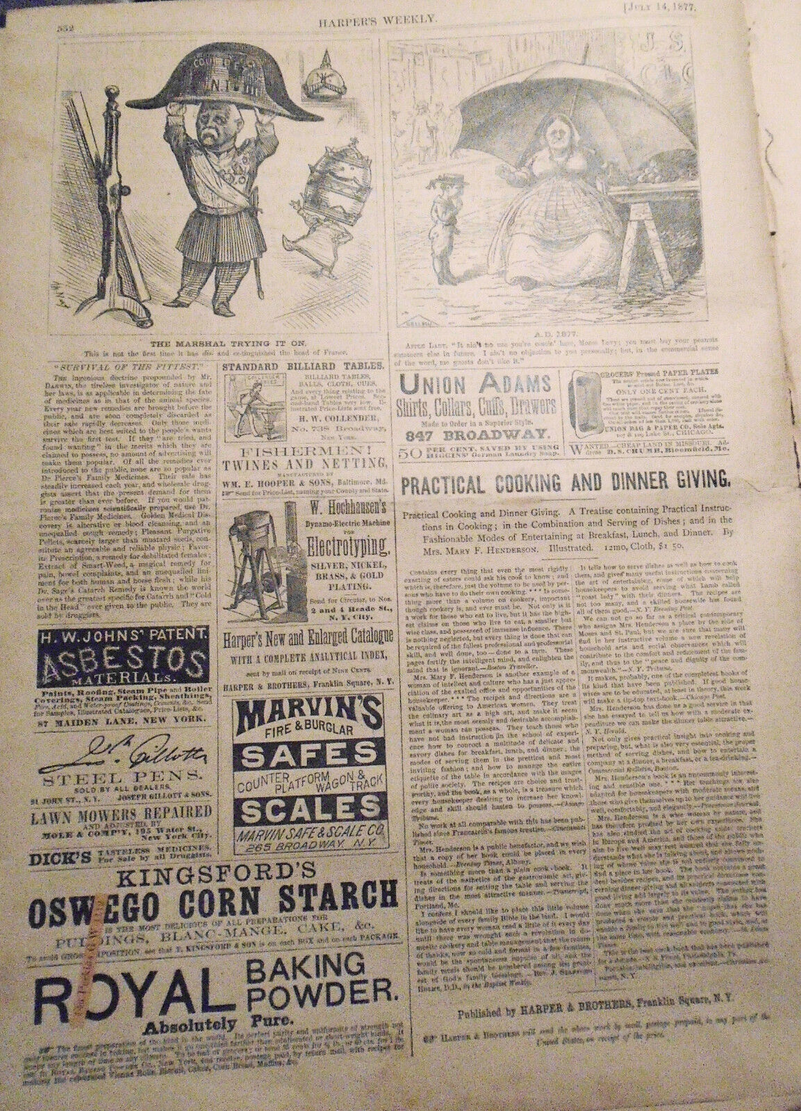 Harper's Weekly July 14, 1877 - Original - The "Fourth" In Blackville, etc