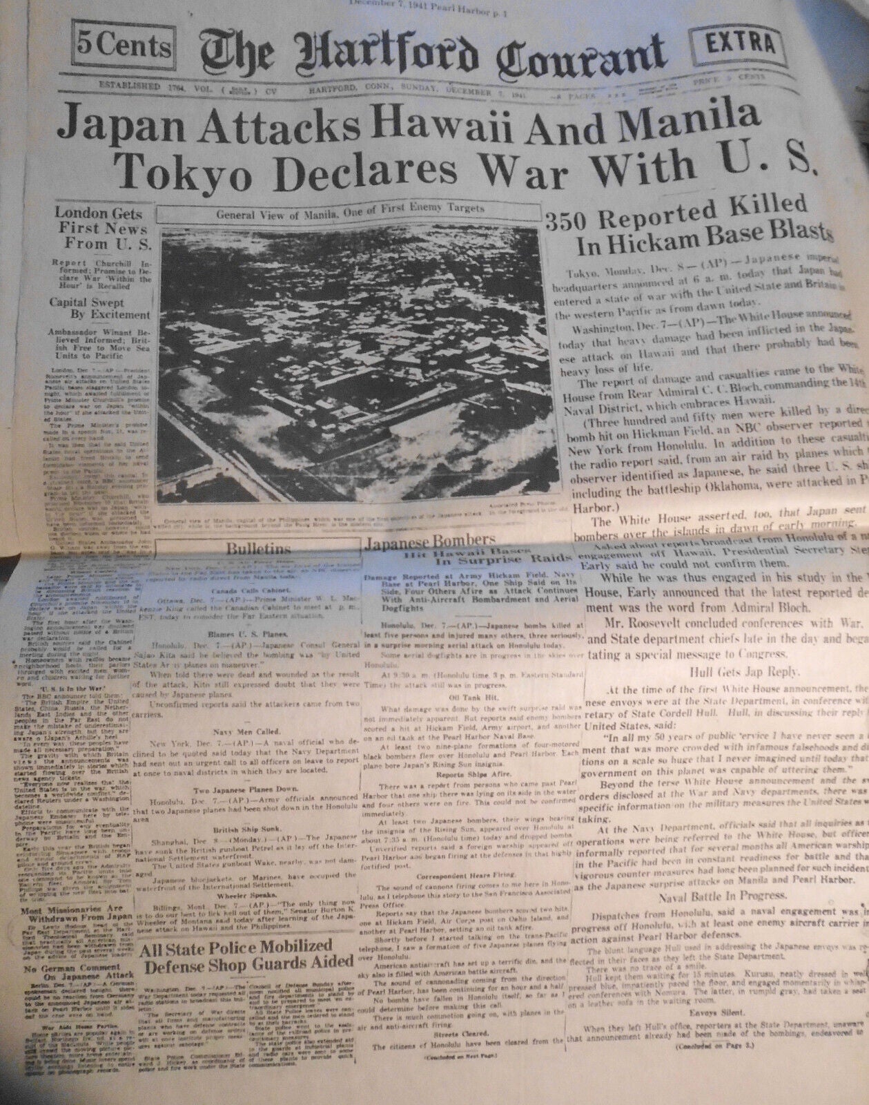 The Connecticut Courant -  historic issues 18th - 20th century reprints